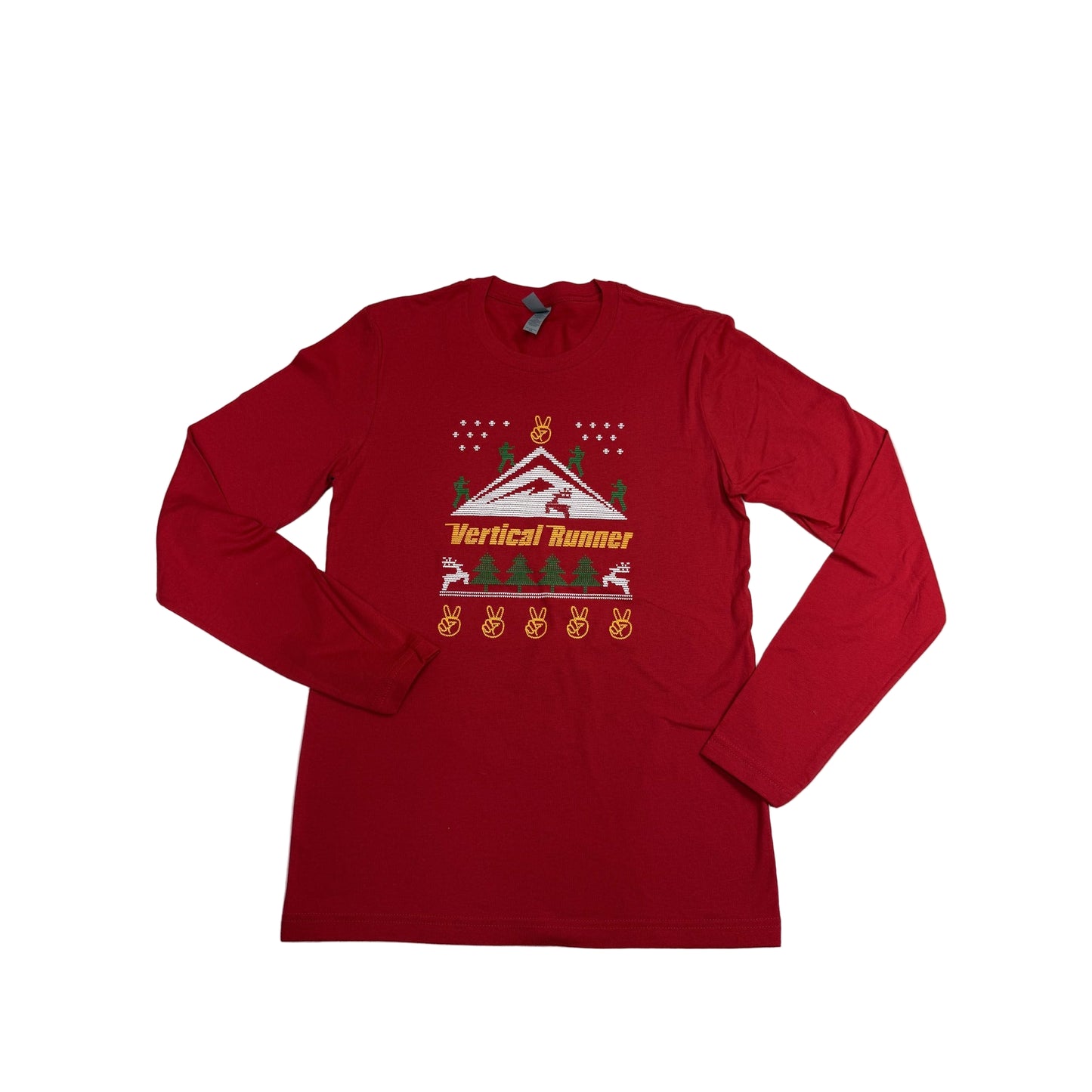 Vertical Runner Long Sleeve Ugly Christmas Sweater T-Shirt